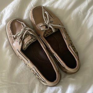 Cheetah sperry slide on shoes